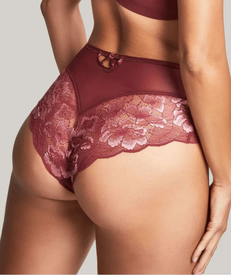 Panache Sabrina High Waist Brazilian Brief - Red Rose