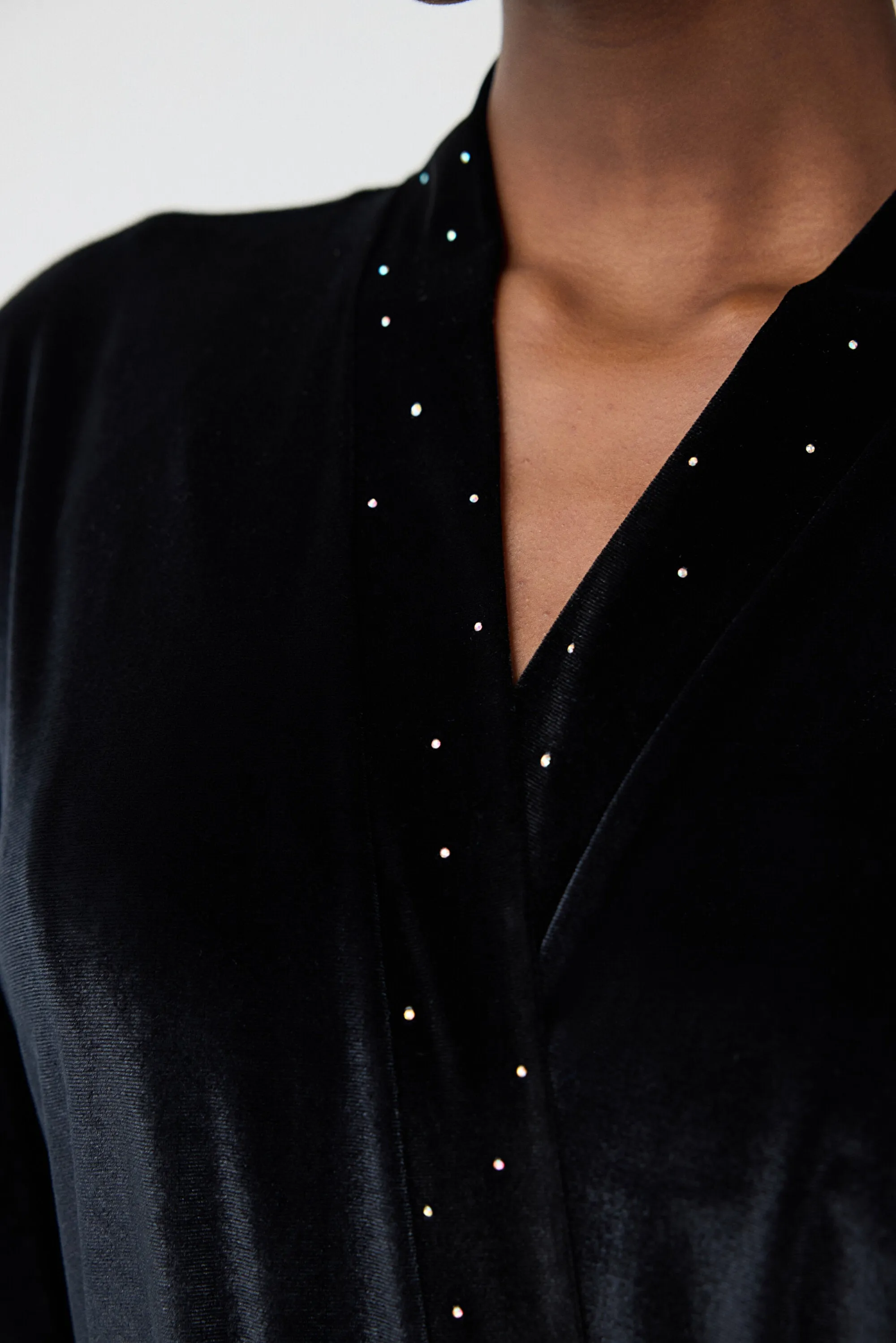 Party Velvet Black Dressing Gown