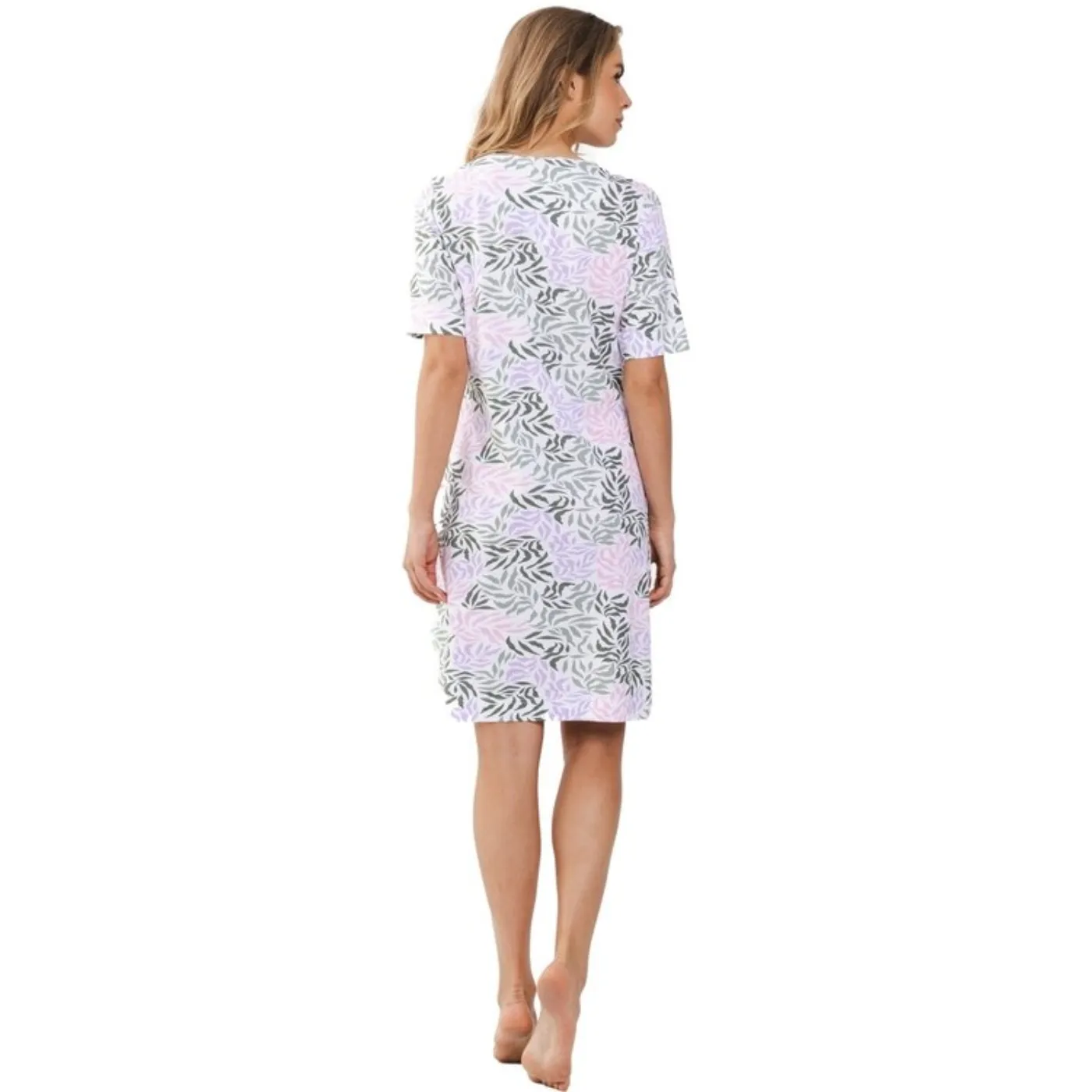 Pastunette Leaf Print Organic Cotton Nightdress