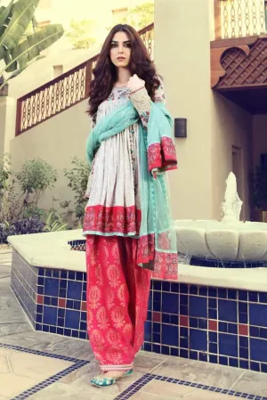 Patiyala Shalwar with Chunat Frock Angrakha Lawn Dress - L222