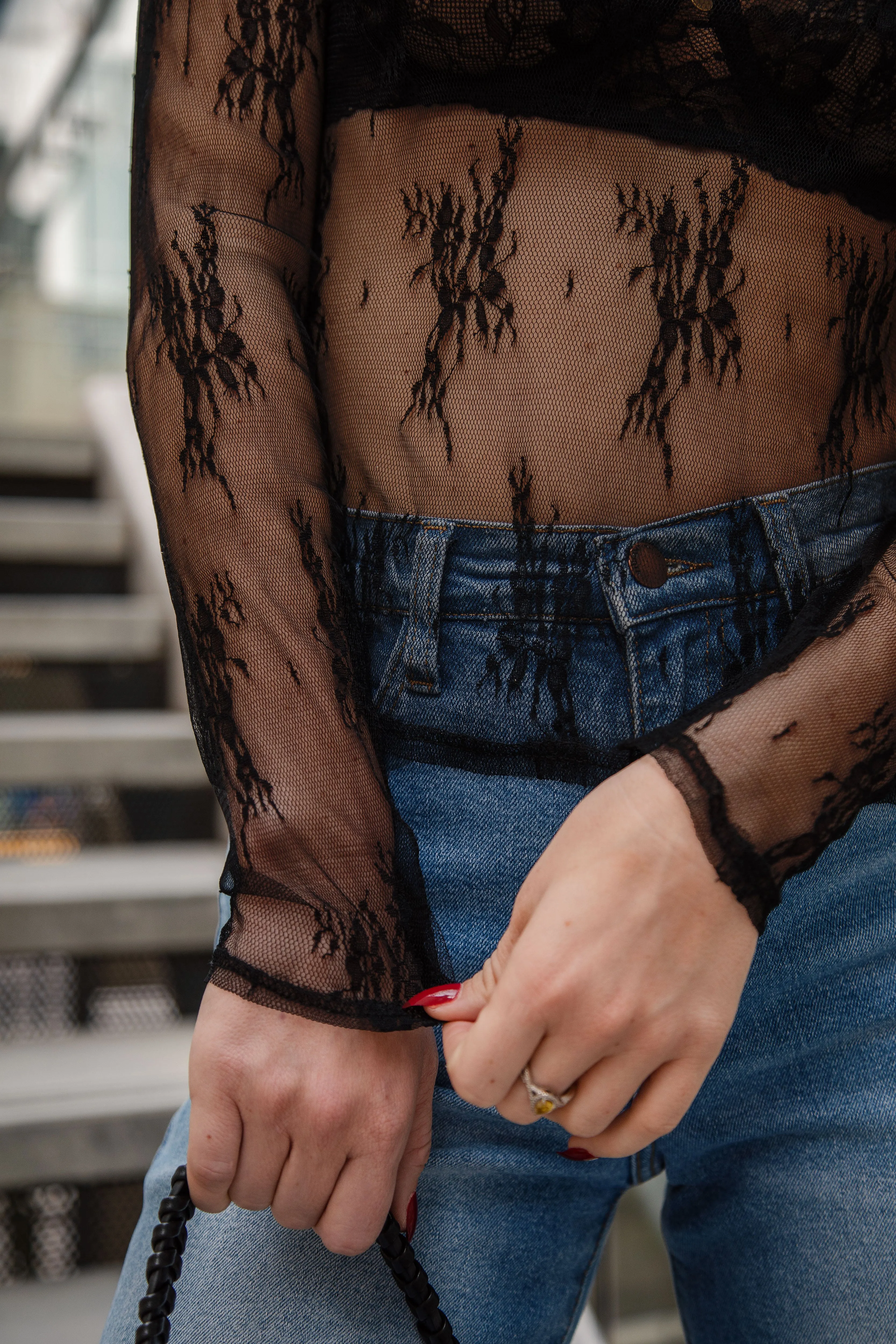 Paulette Black Lace Top