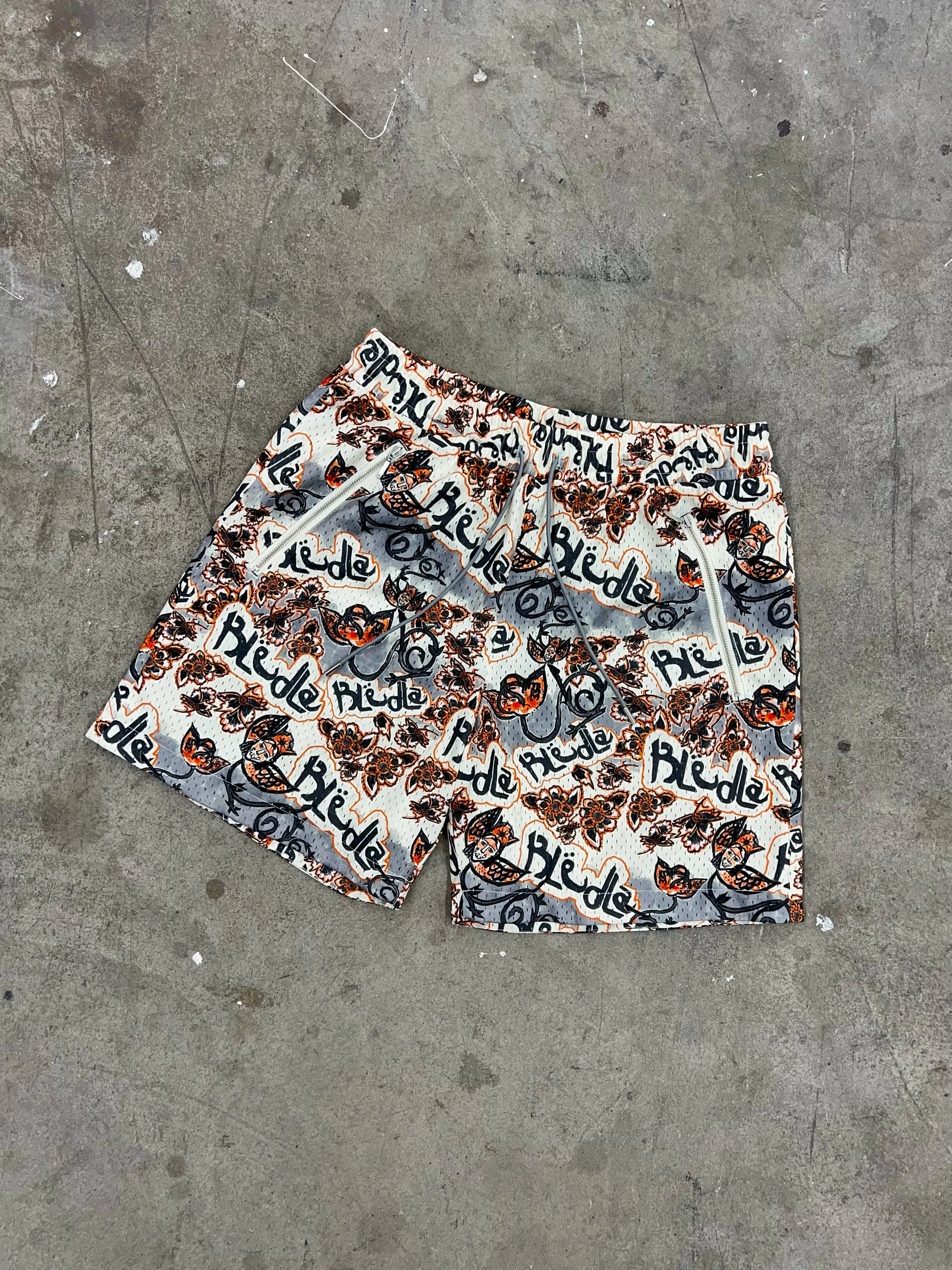 Persian Funk Mesh Short - Charcoal/Orange