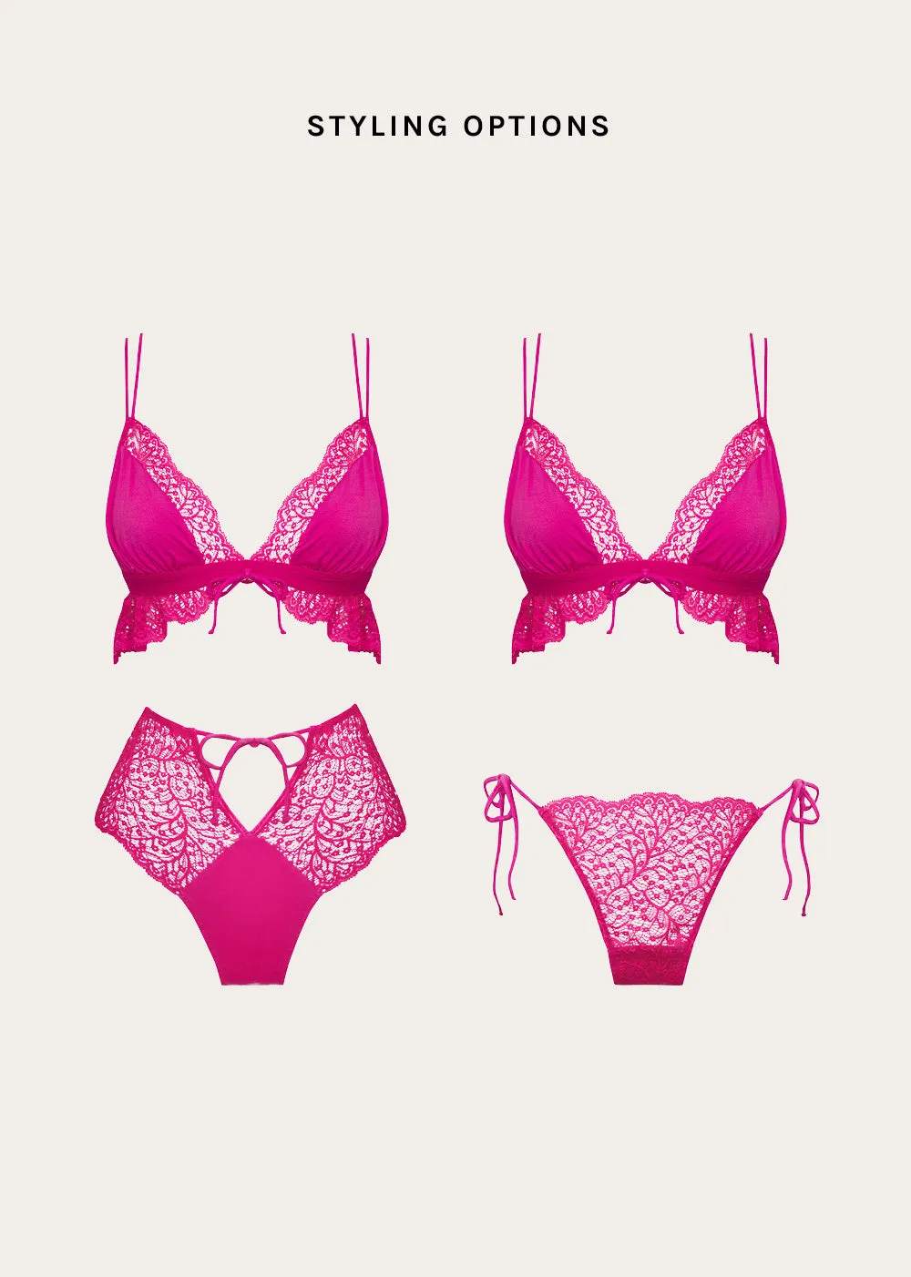 Pink-A-Boo Underbust Lace Bralette