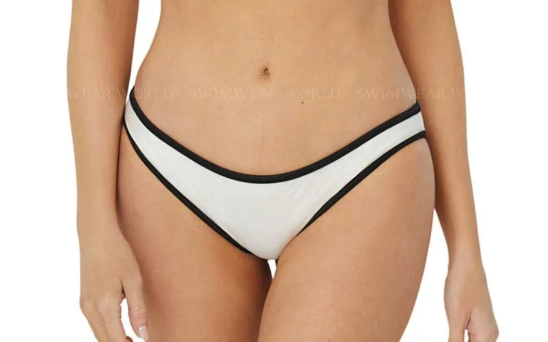 Piped Tri-Piped Basic Ruched Bikini