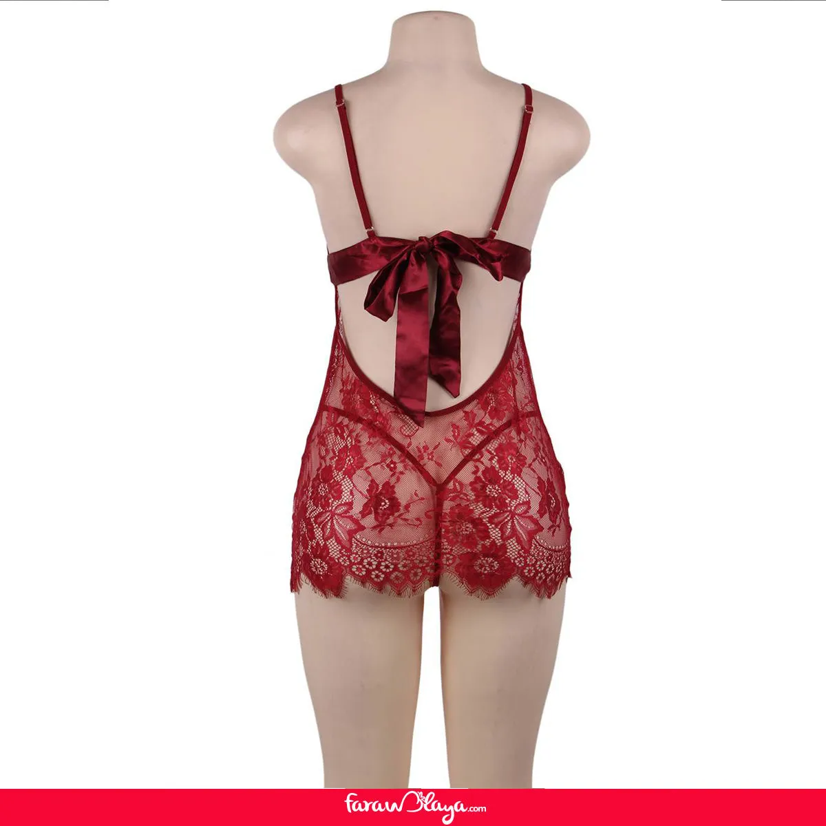 Plus Size Intimate Wear Red Eyelash Lace Sexy Holiday Lingerie