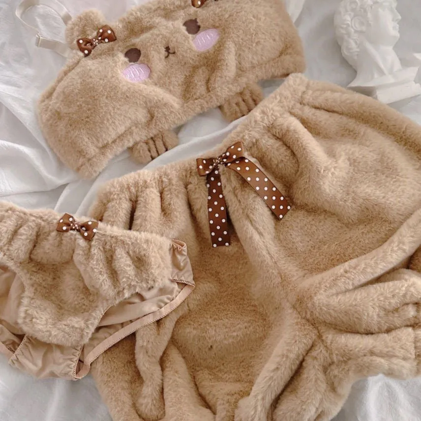 Plush Teddy Lingerie Set