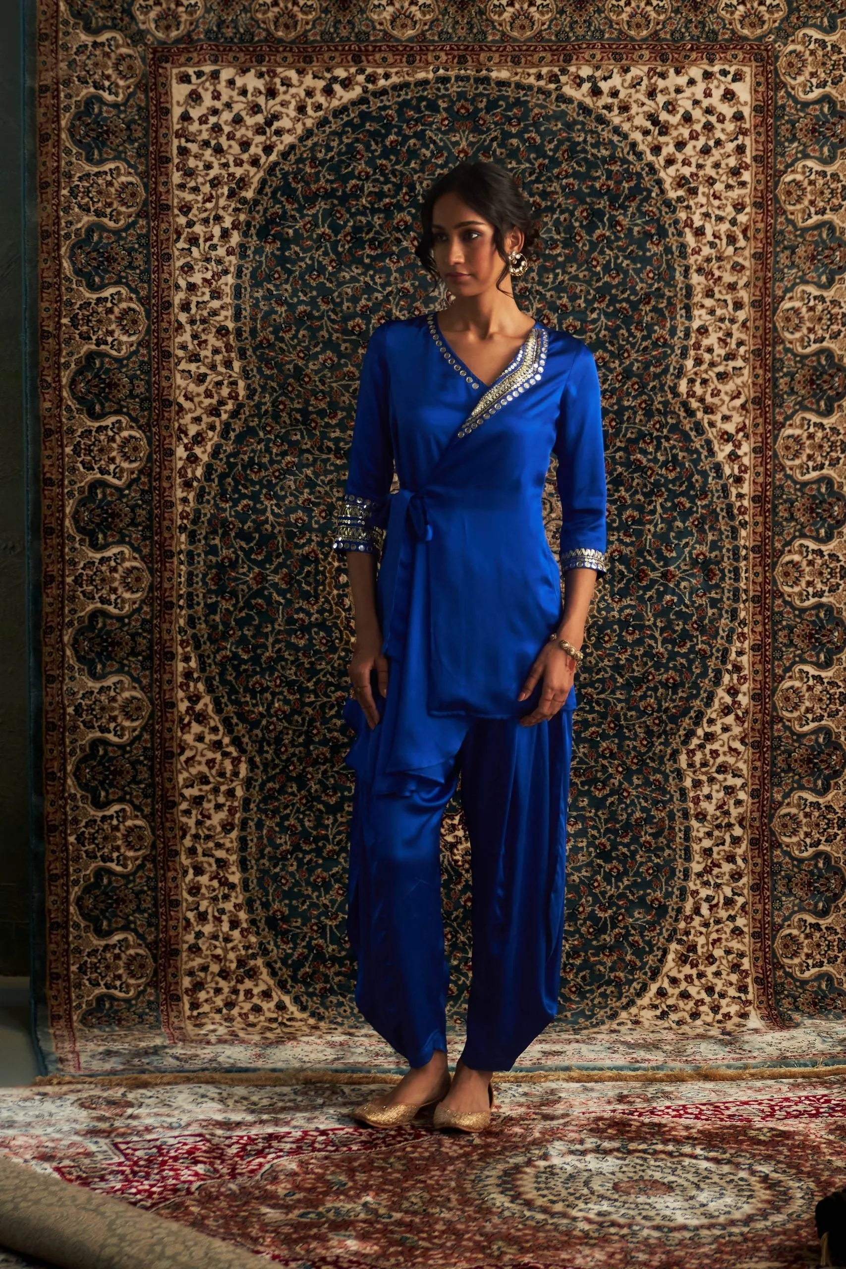 Prarambh Embroidered Wrap Co-Ord Set