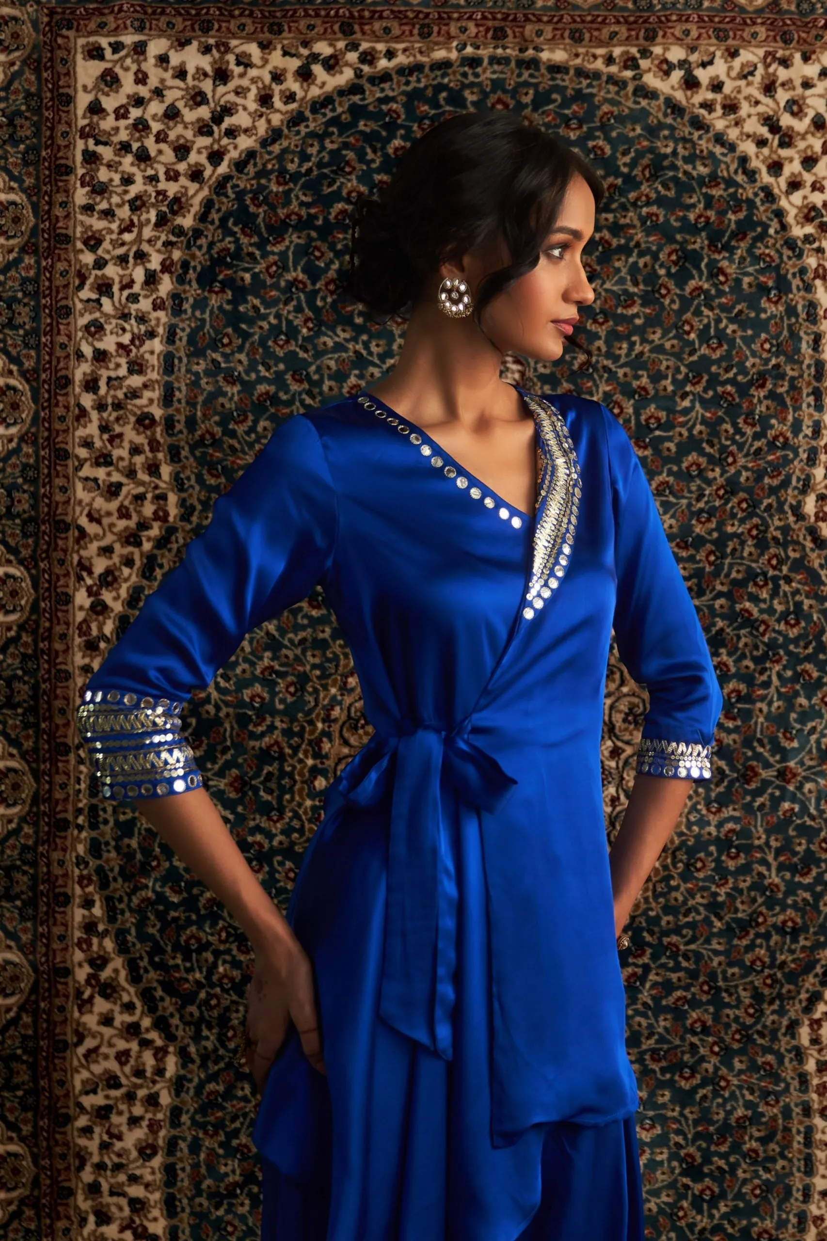 Prarambh Embroidered Wrap Co-Ord Set