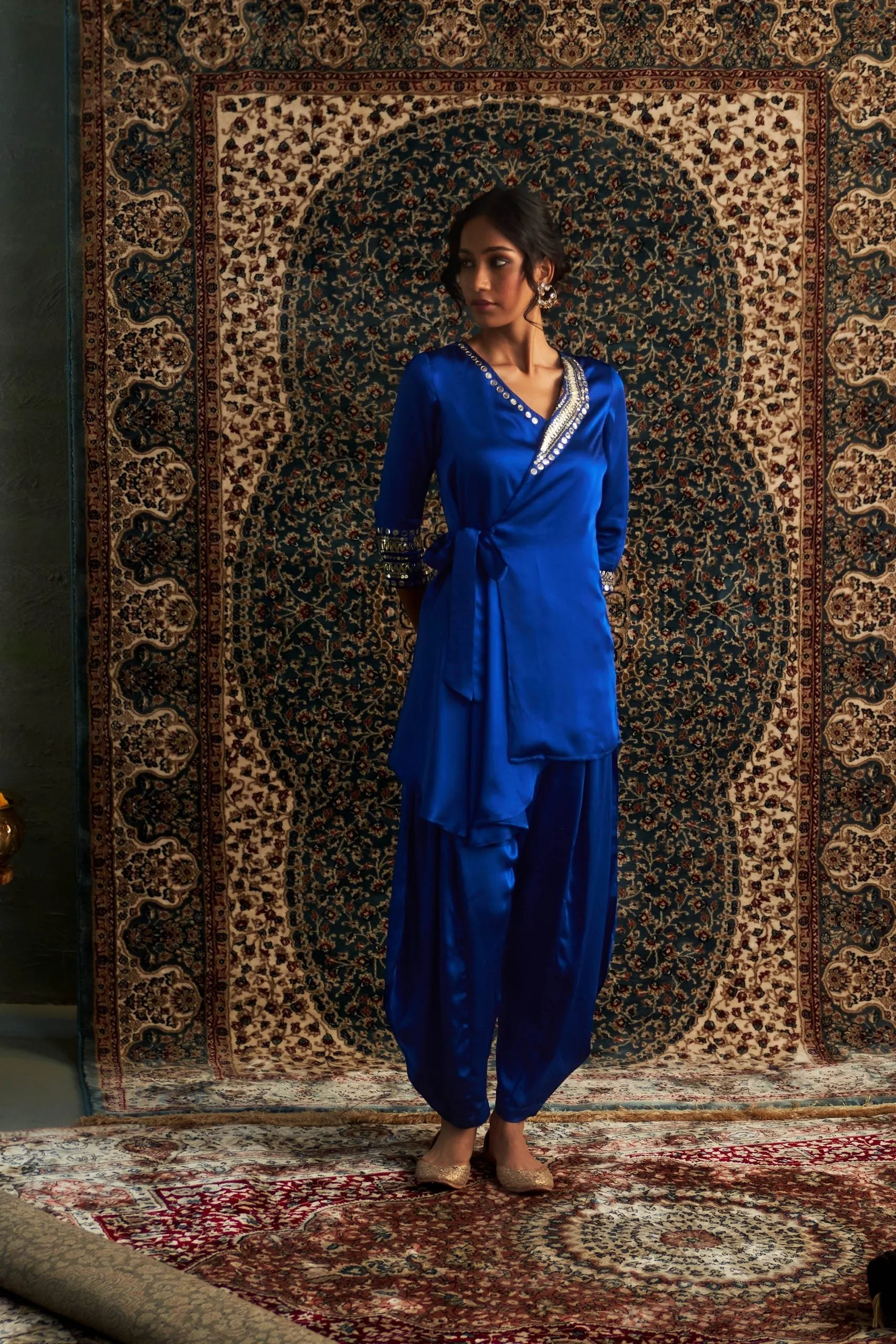 Prarambh Embroidered Wrap Co-Ord Set