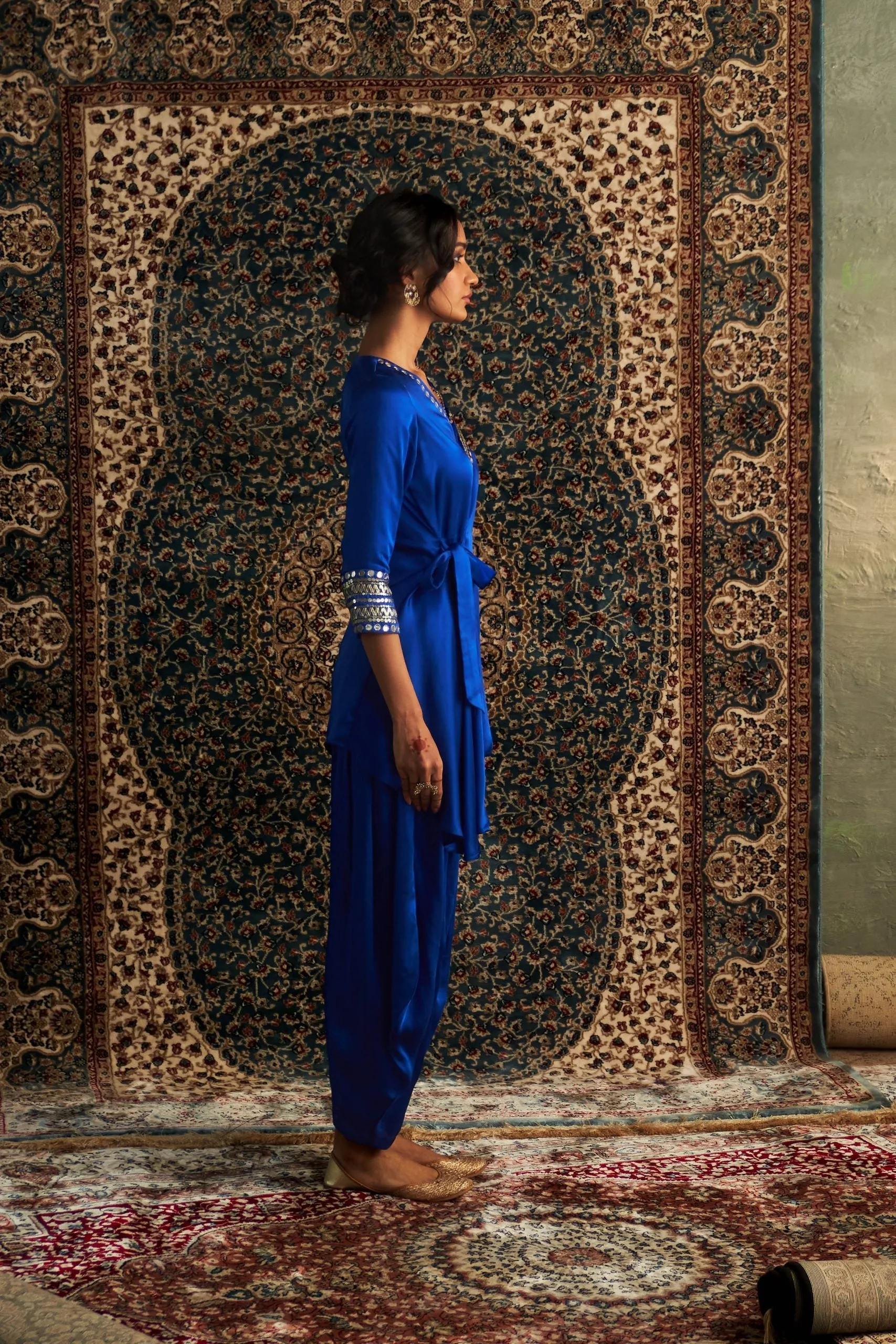Prarambh Embroidered Wrap Co-Ord Set