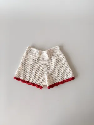PRE-ORDER | Cherry Scollop Crochet Shorts