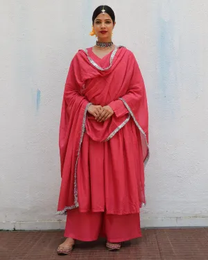 Preet Rose Mulmul Cotton Kurta Set with Dupatta Set of 3 - Jugnoo
