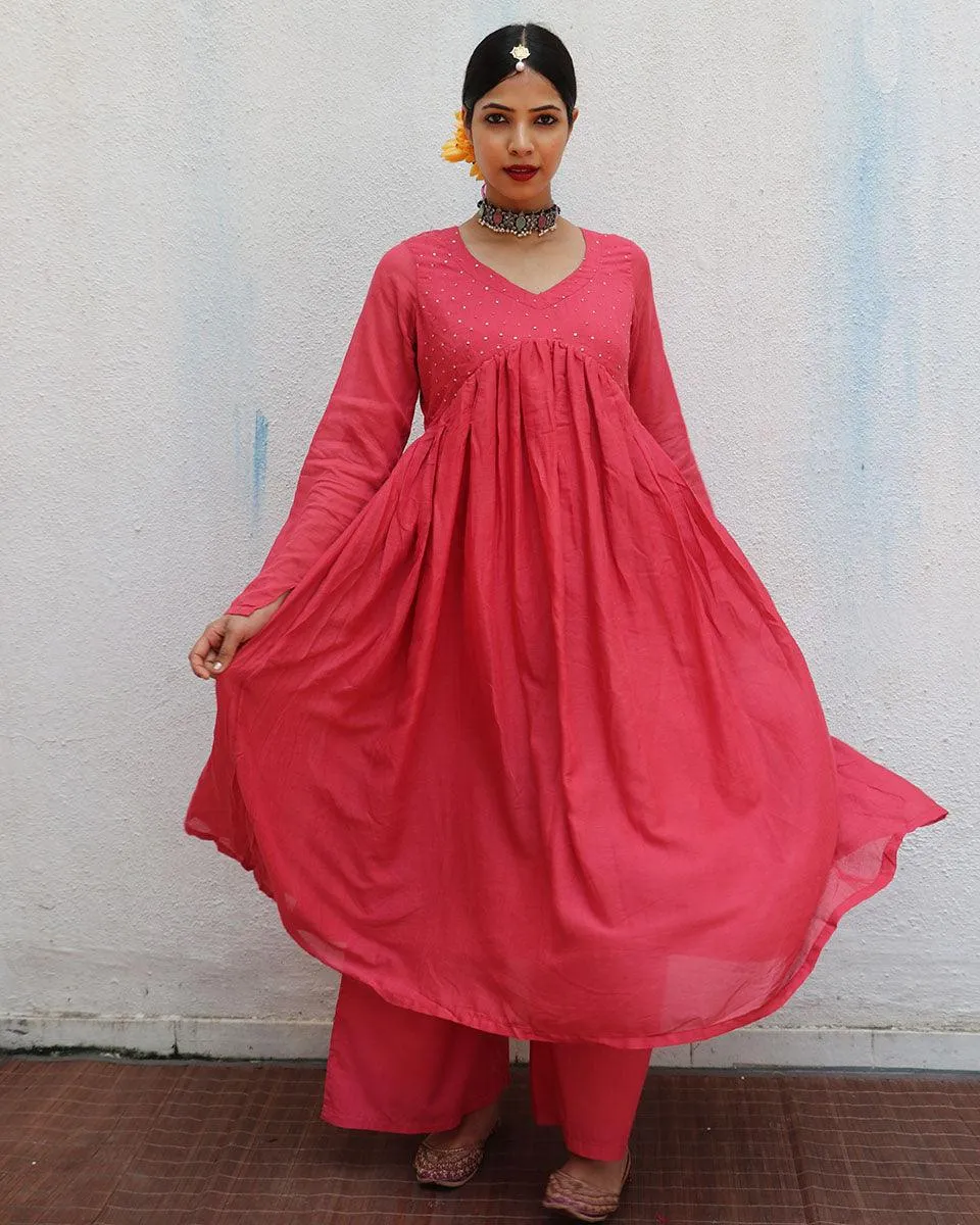 Preet Rose Mulmul Cotton Kurta Set with Dupatta Set of 3 - Jugnoo