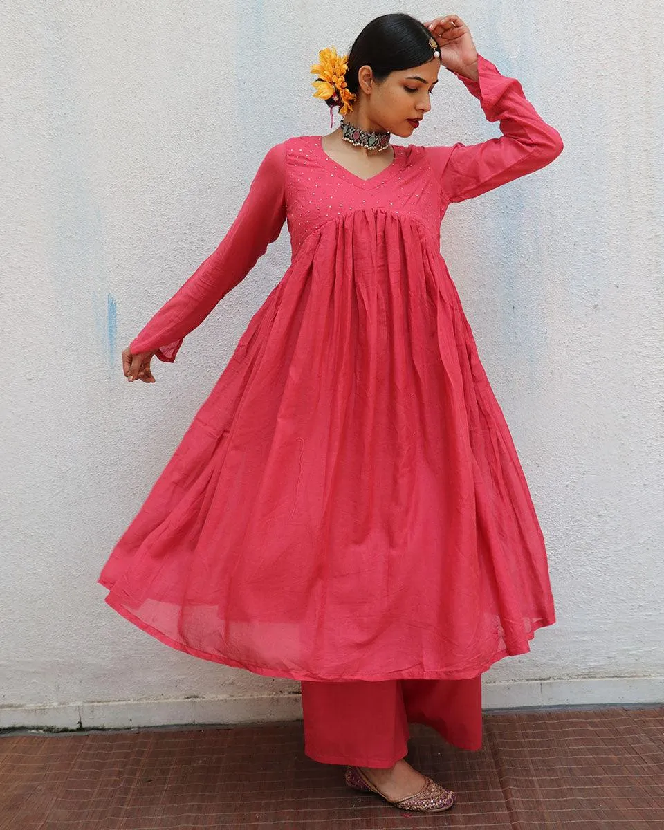 Preet Rose Mulmul Cotton Kurta Set with Dupatta Set of 3 - Jugnoo
