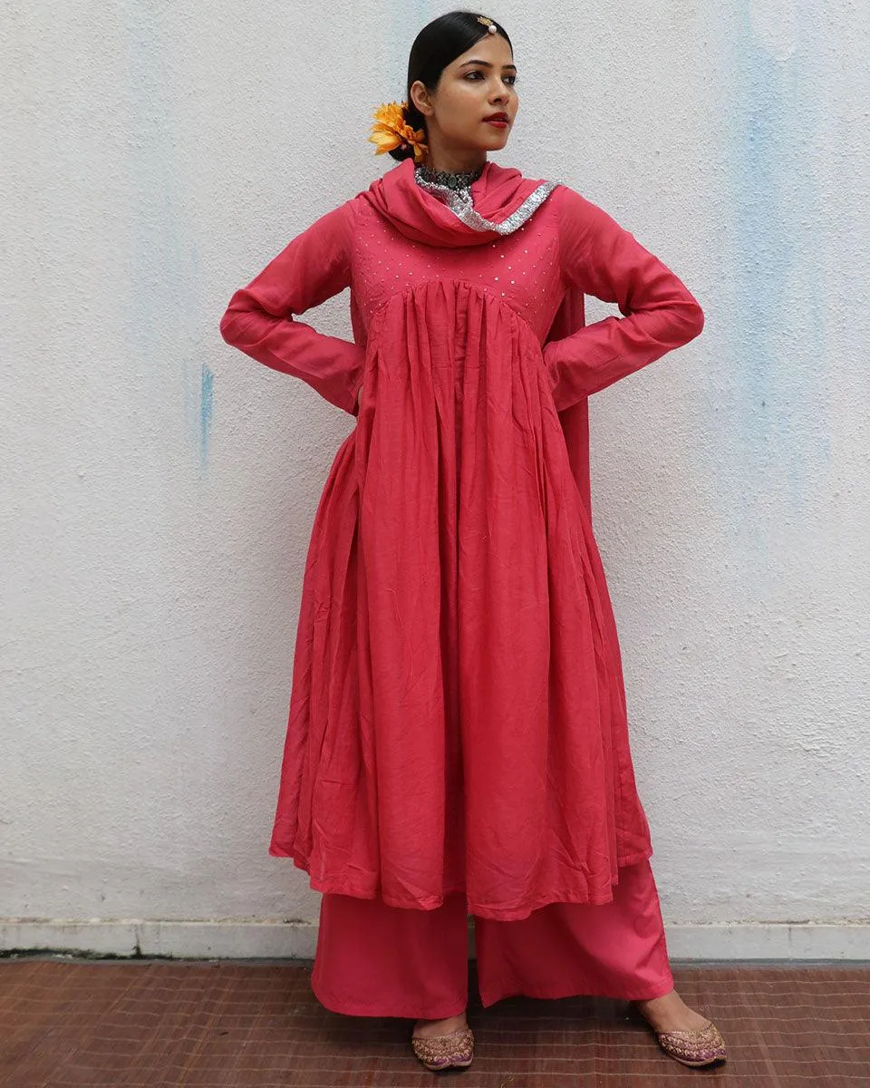 Preet Rose Mulmul Cotton Kurta Set with Dupatta Set of 3 - Jugnoo