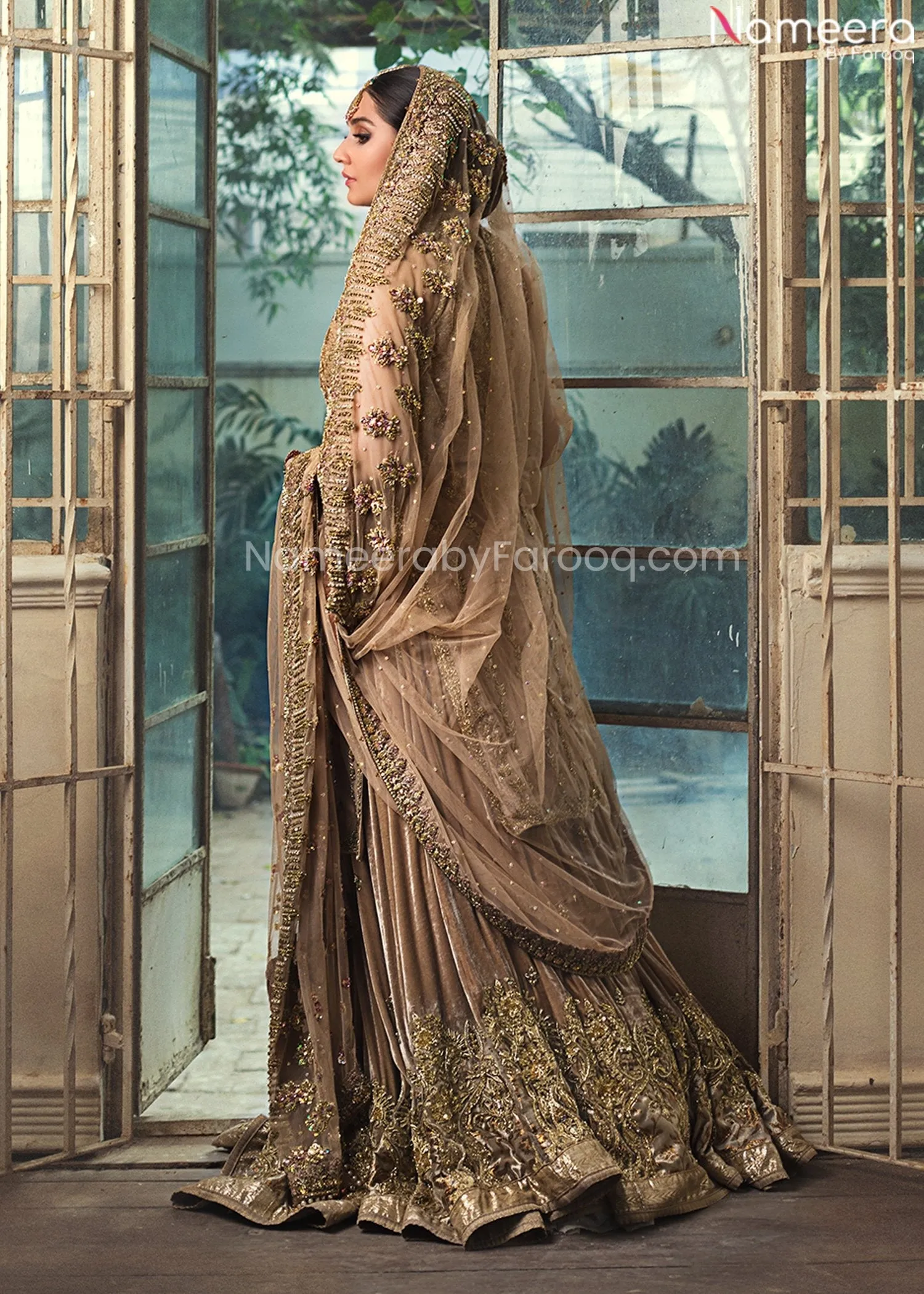 Premium Designer Golden Indian Bridal Dresses #BN875