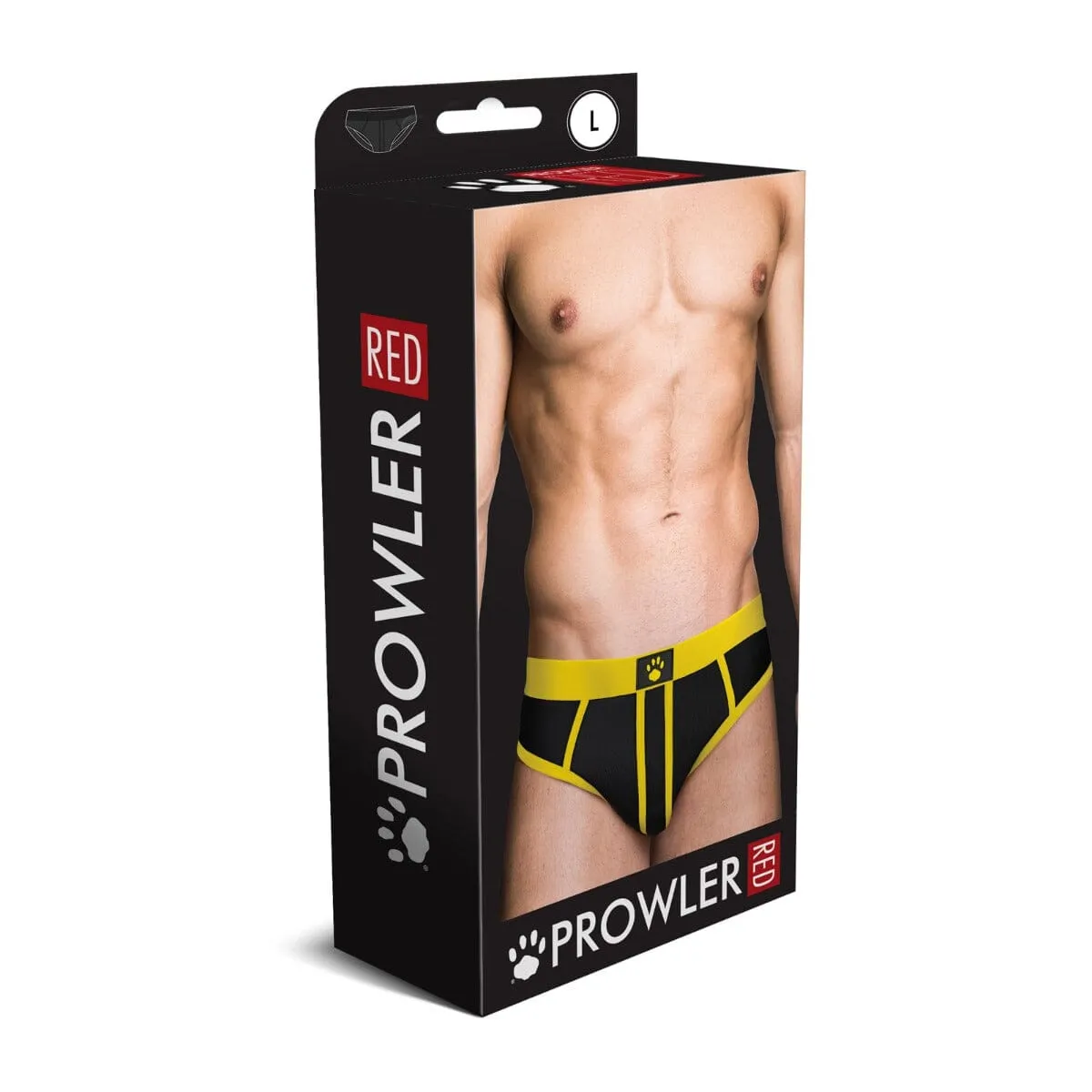 PROWLER RED Yellow Ass-less Brief for Men | Open-Back Design & Red Piping