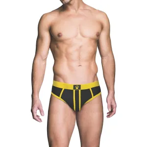 PROWLER RED Yellow Ass-less Brief for Men | Open-Back Design & Red Piping