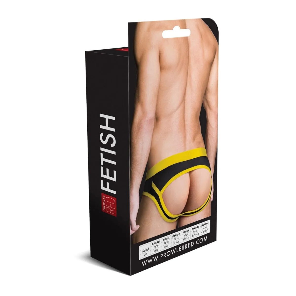 PROWLER RED Yellow Ass-less Brief for Men | Open-Back Design & Red Piping