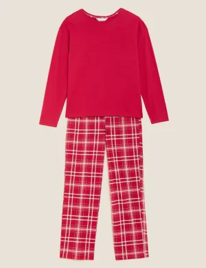 Pure Cotton Checked Print Pyjama Set