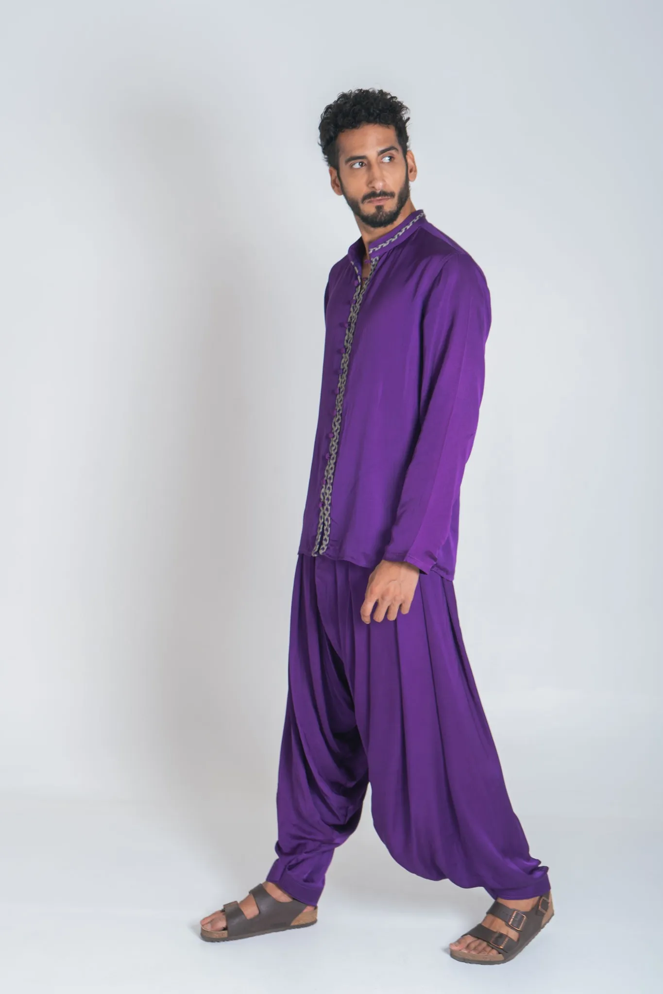 Purple Drapped Dhoti