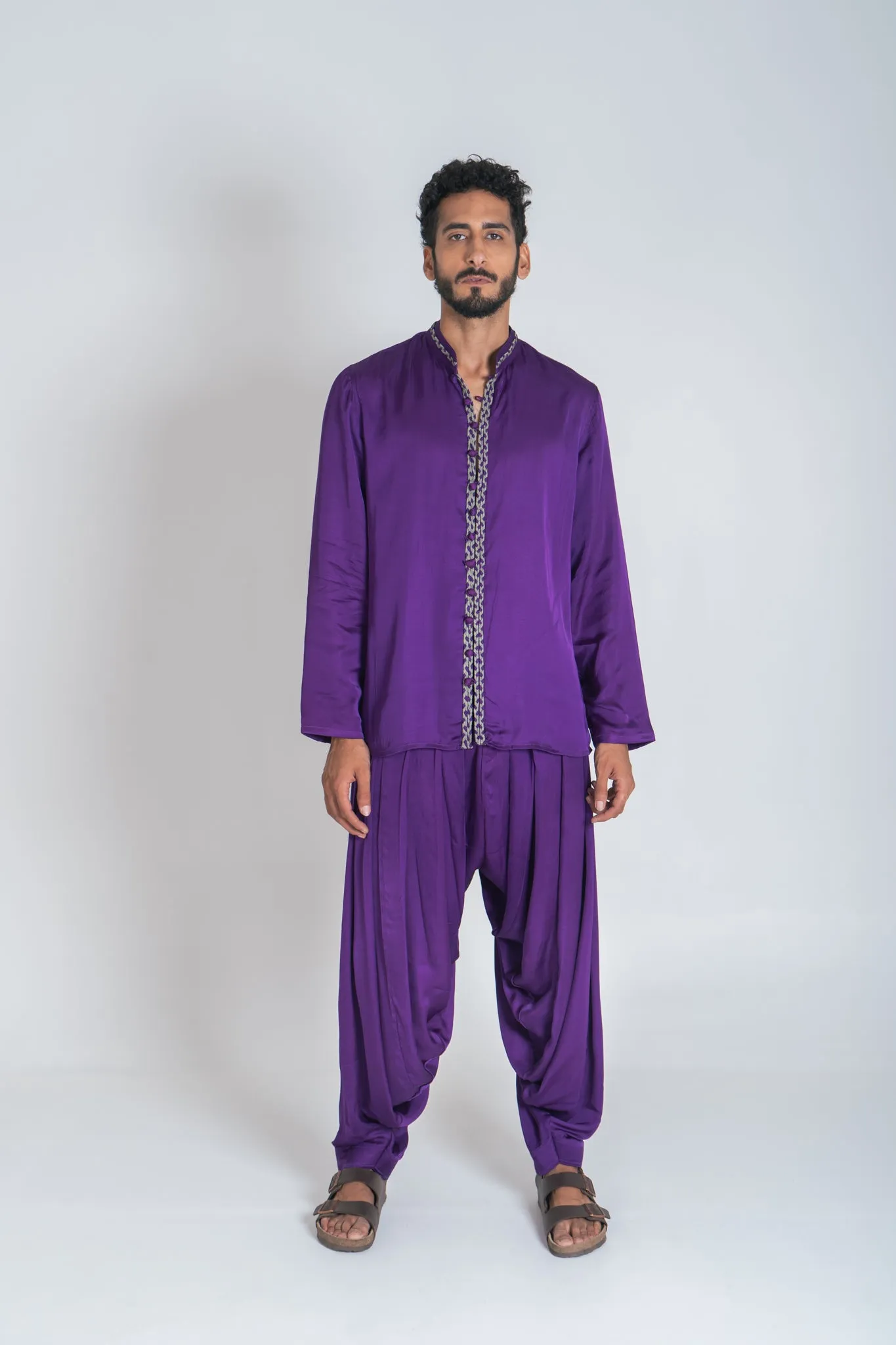 Purple Drapped Dhoti
