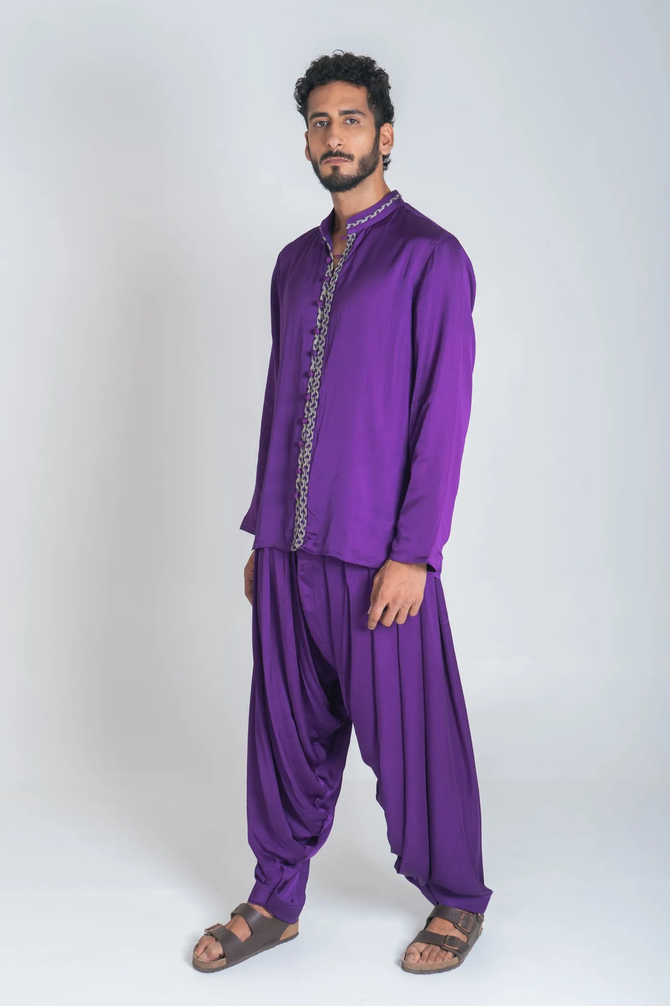 Purple Drapped Dhoti