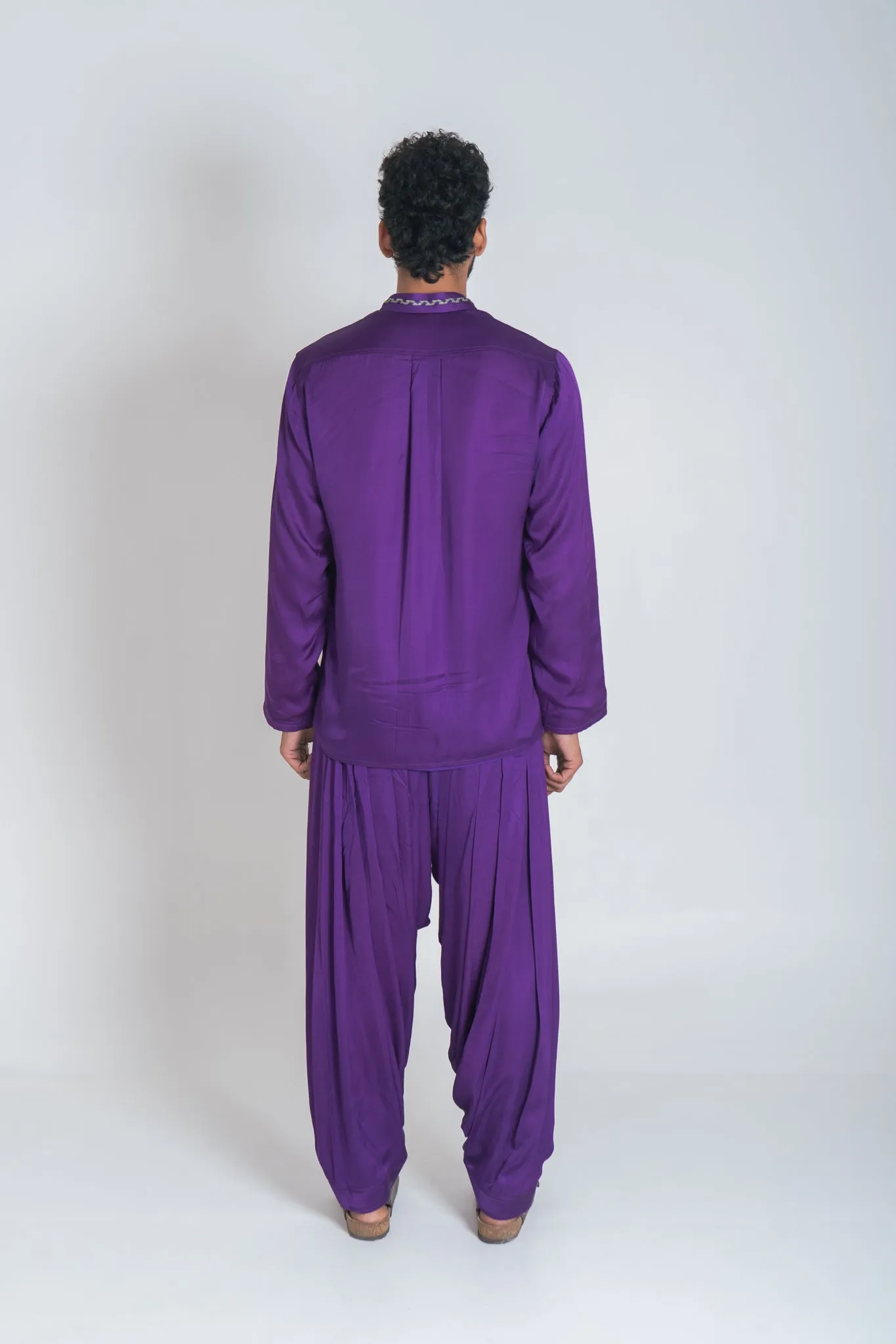Purple Drapped Dhoti