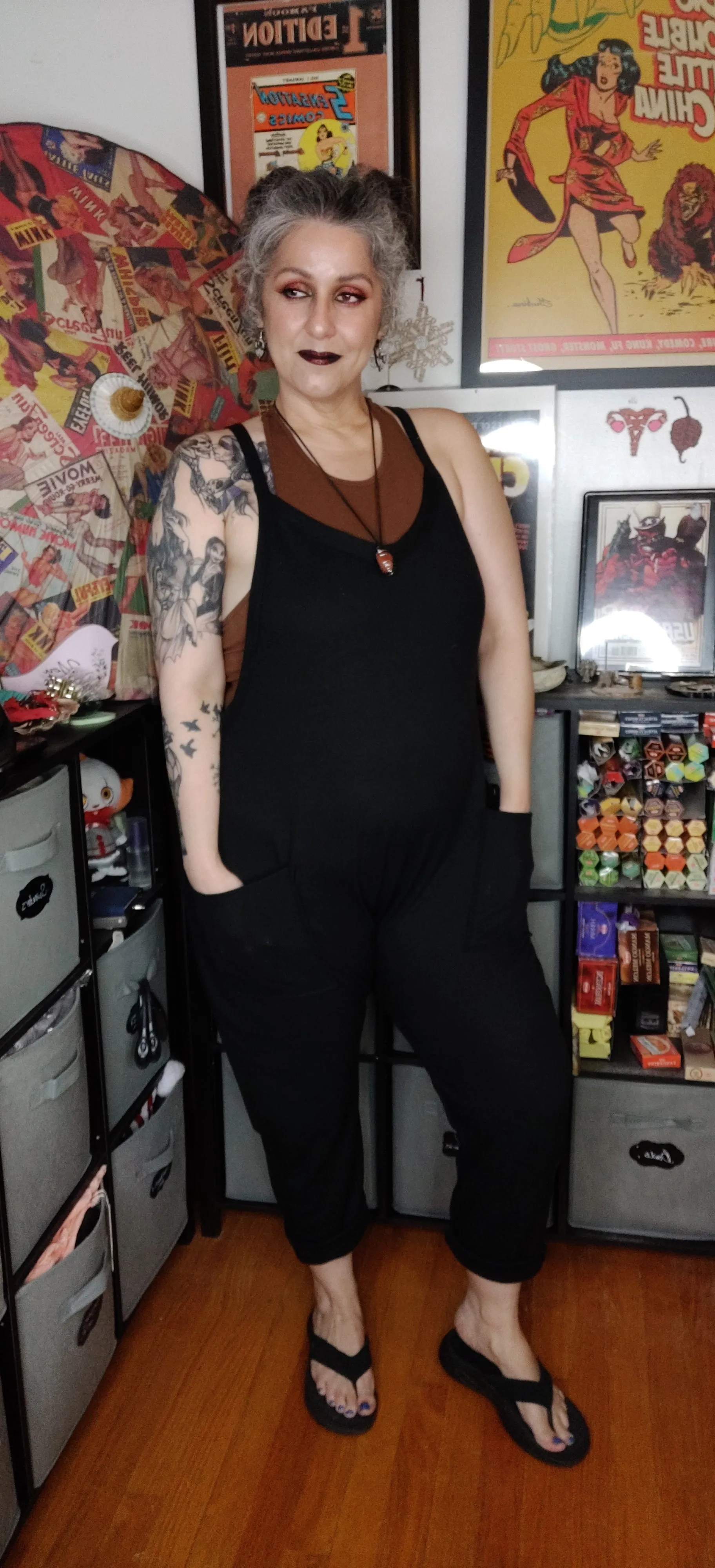 "I Didn't Wanna Be Here" Waffle  Harem Jumpsuit