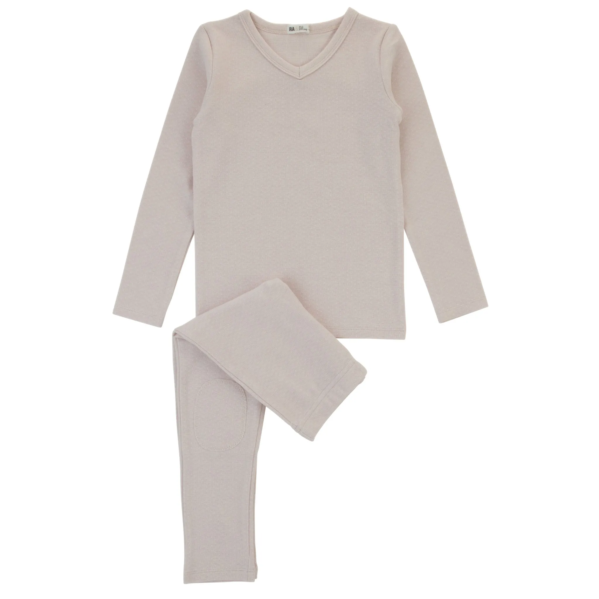 Ra & Da Baby Brushed Ribbed Pajamas in Blush