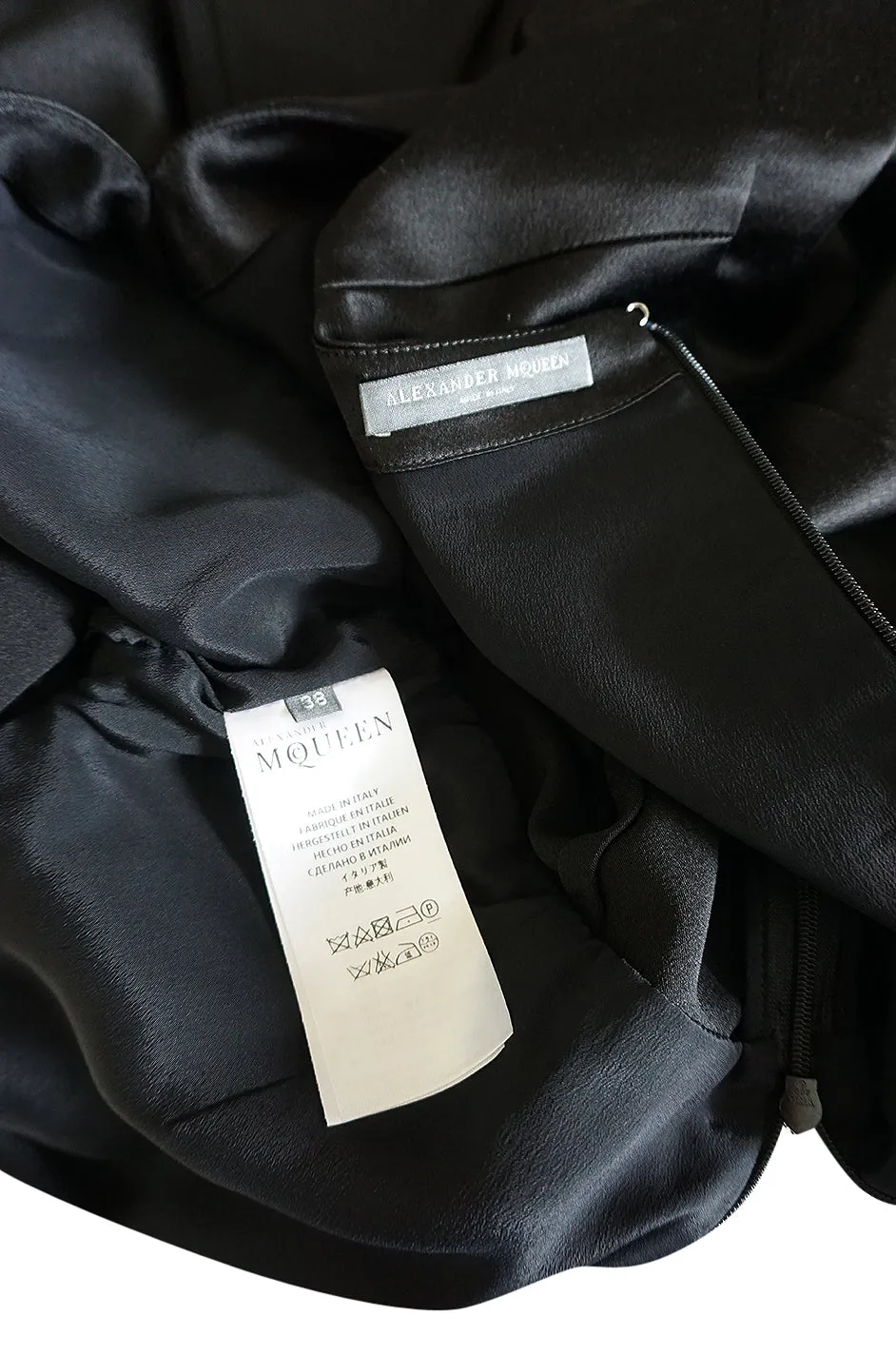 Recent Alexander McQueen Kimono Sleeve Black & White Silk Dress