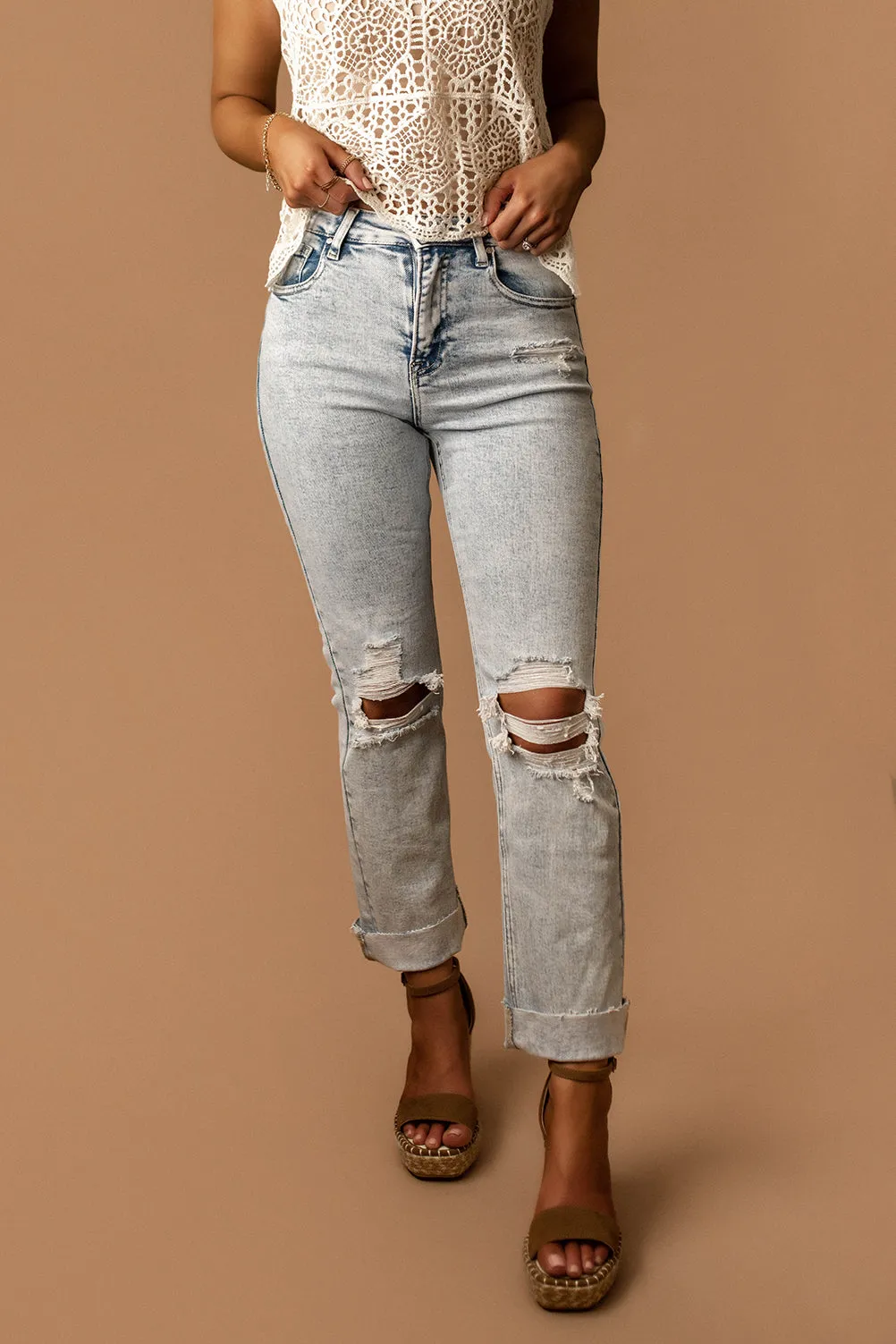 Remi High-Rise Distressed Straight Jeans | PREORDER Restocking 3/15