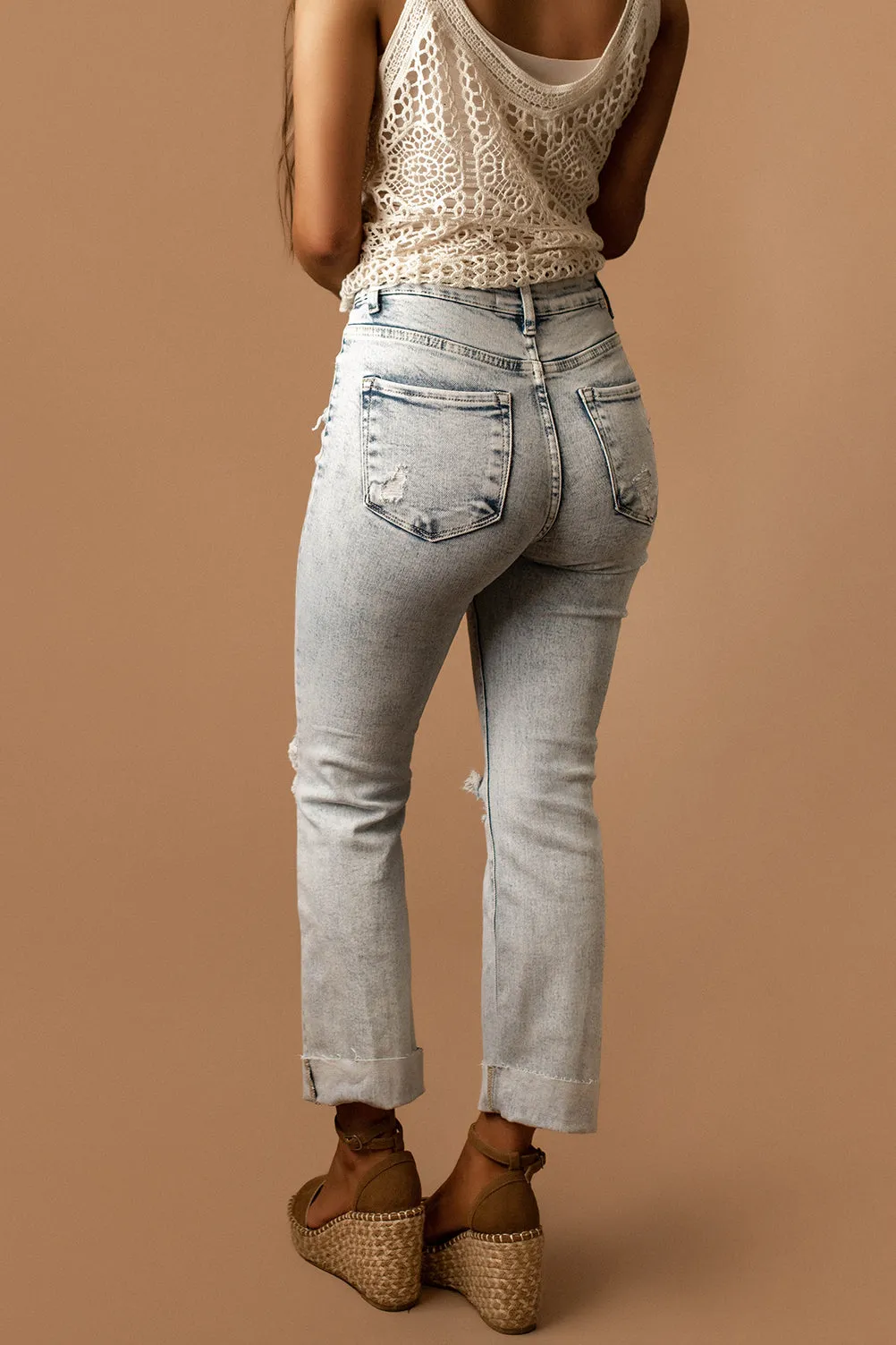 Remi High-Rise Distressed Straight Jeans | PREORDER Restocking 3/15
