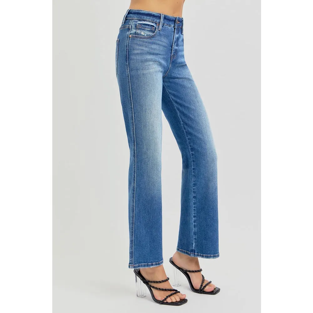 Risen High-Rise Straight Leg Ankle Jean