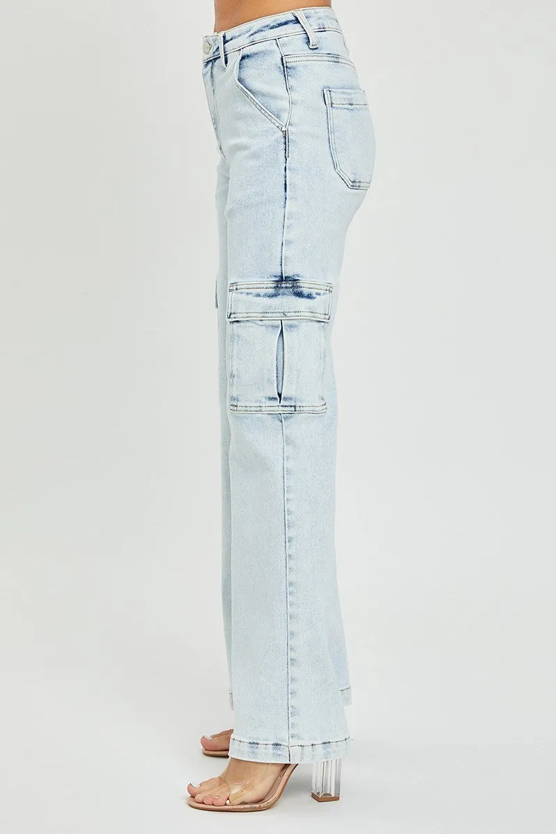 Risen High Rise Wide Cargo Jeans