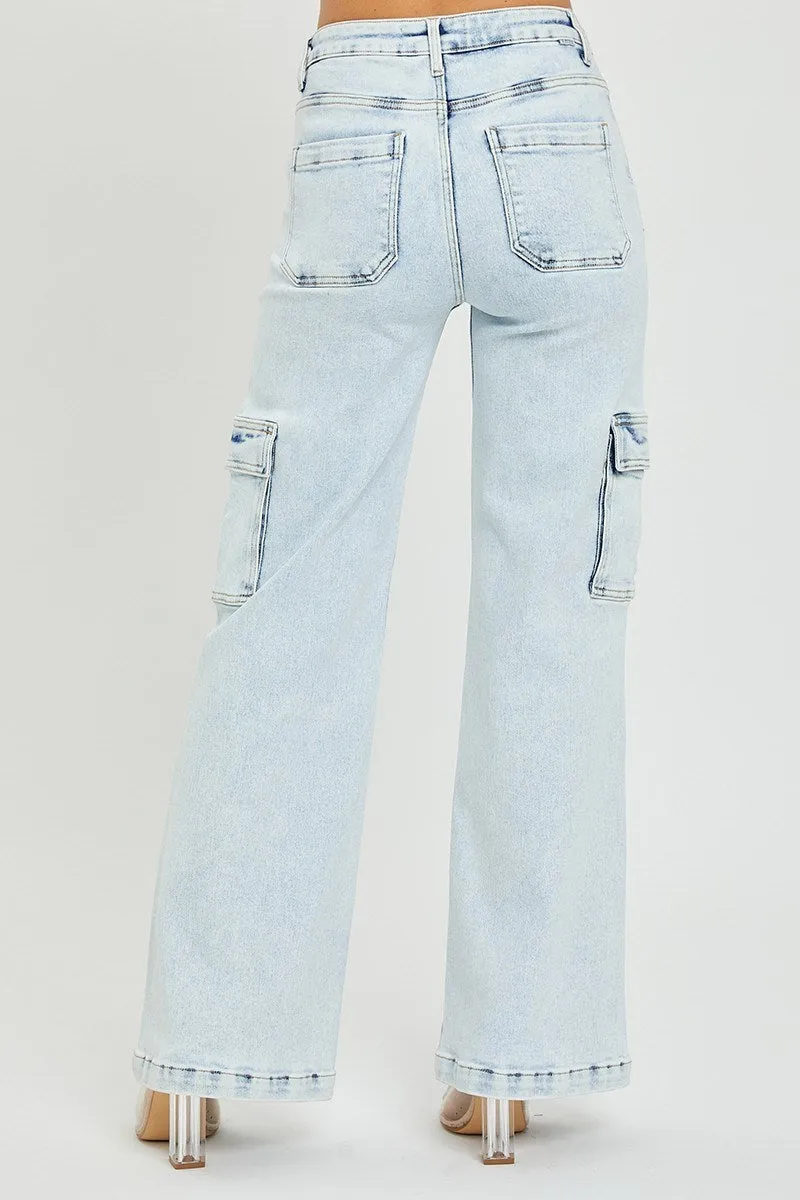 Risen High Rise Wide Cargo Jeans