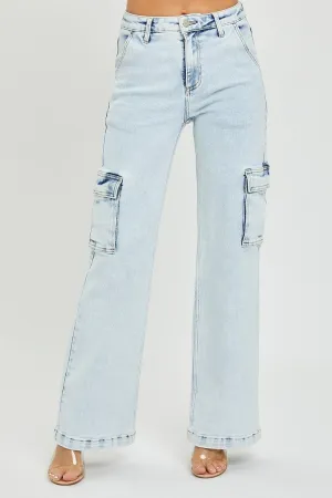 Risen High Rise Wide Cargo Jeans