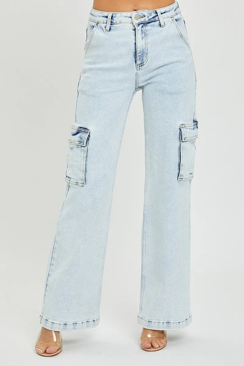 Risen High Rise Wide Cargo Jeans