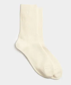 RoToTo Organic Daily 3 Pack Crew Socks in Ecru