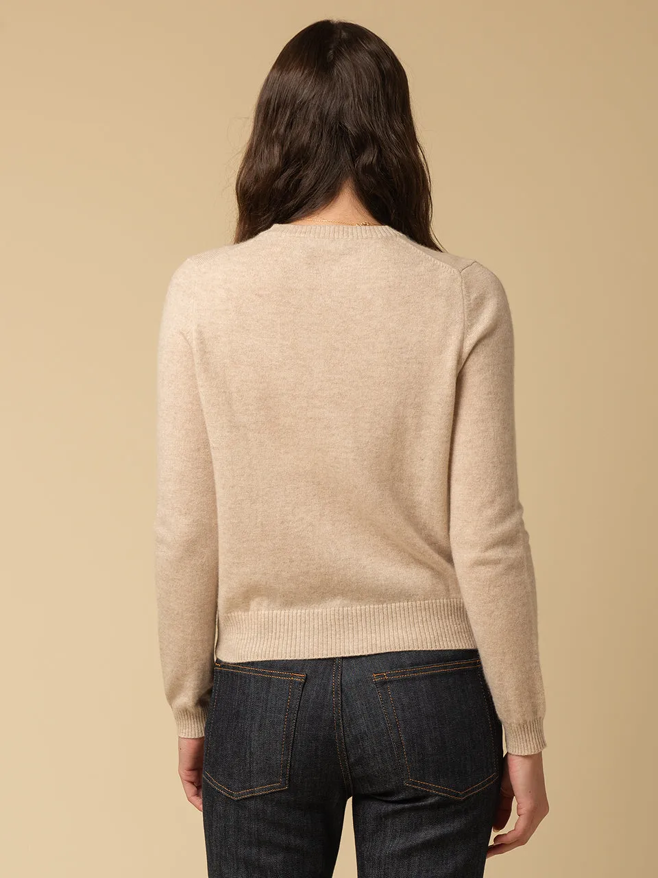 Round Neck Cardigan_Oatmeal
