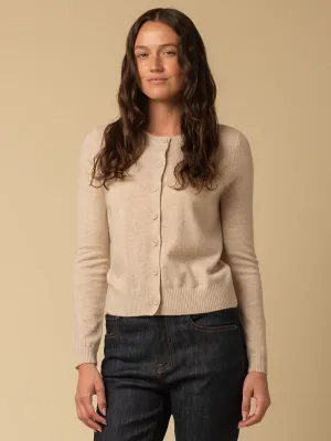 Round Neck Cardigan_Oatmeal