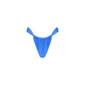 Ruched Thong Bikini Bottom - Bluebell