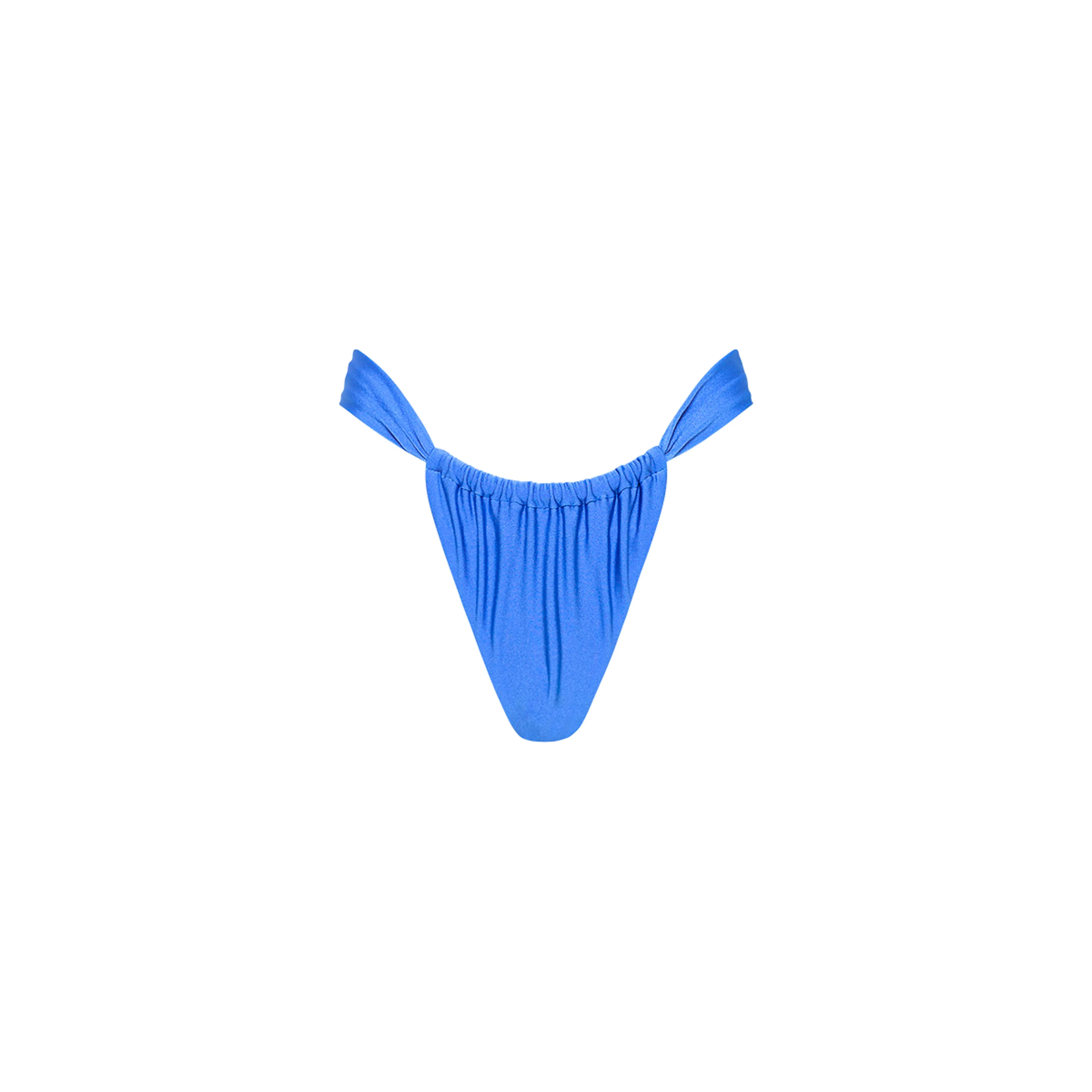 Ruched Thong Bikini Bottom - Bluebell