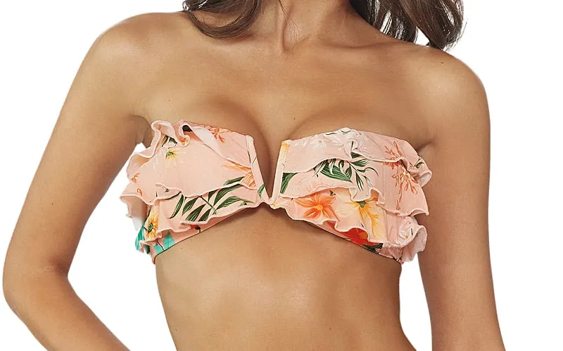 Ruffle Bandeau-Fanned Bikini