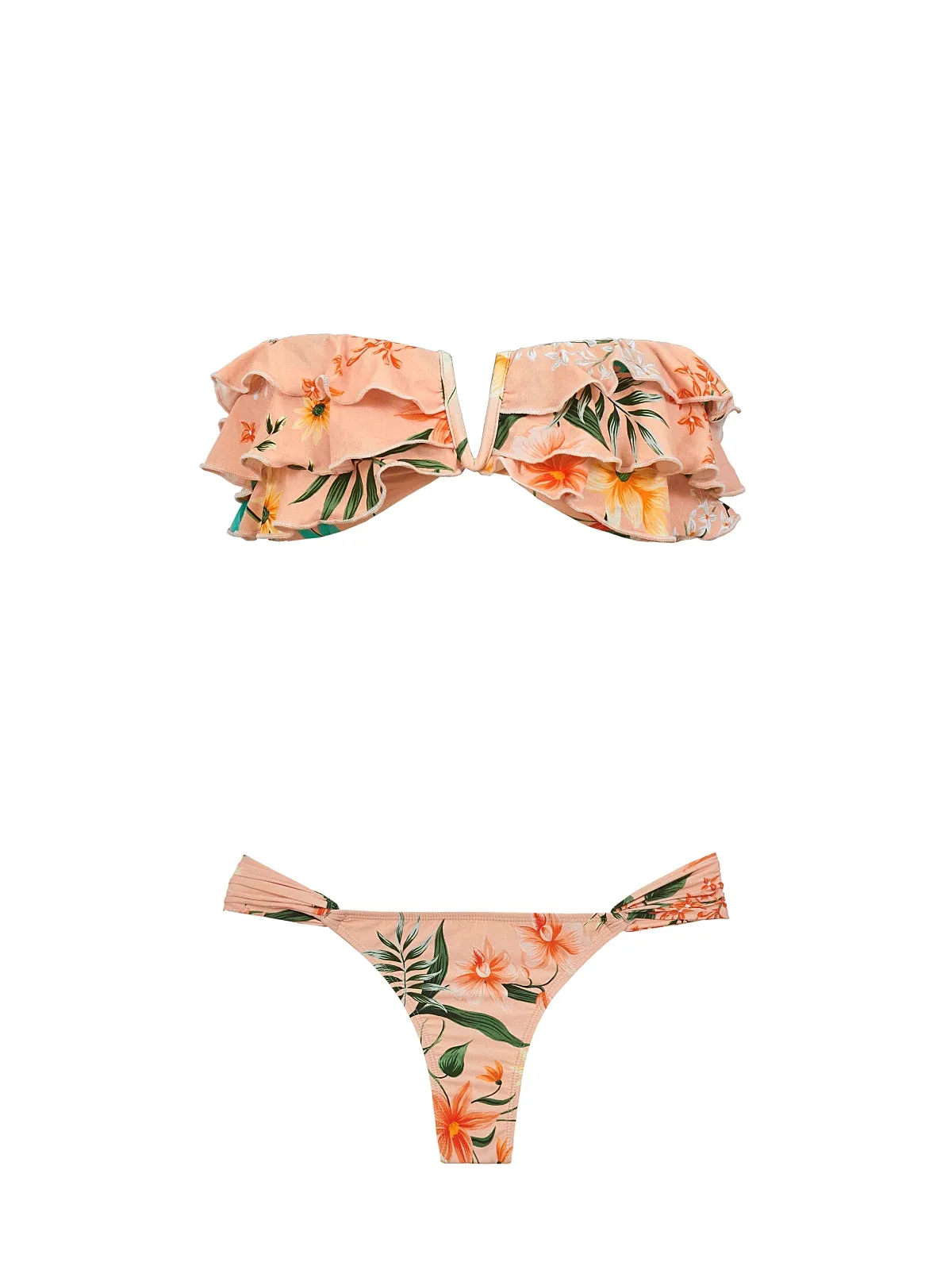 Ruffle Bandeau-Fanned Bikini