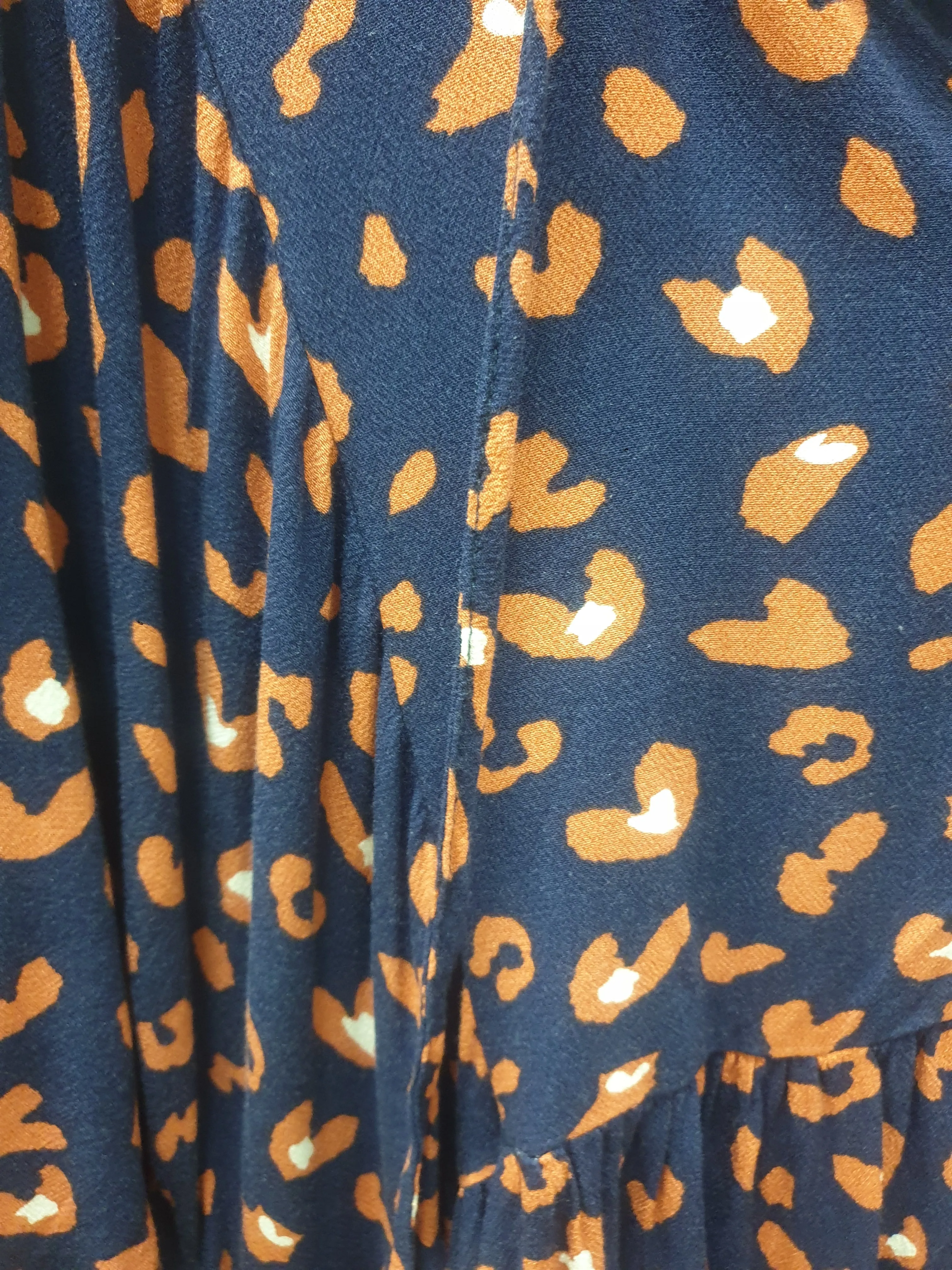 Sass navy animal print long sleeve dress size 14