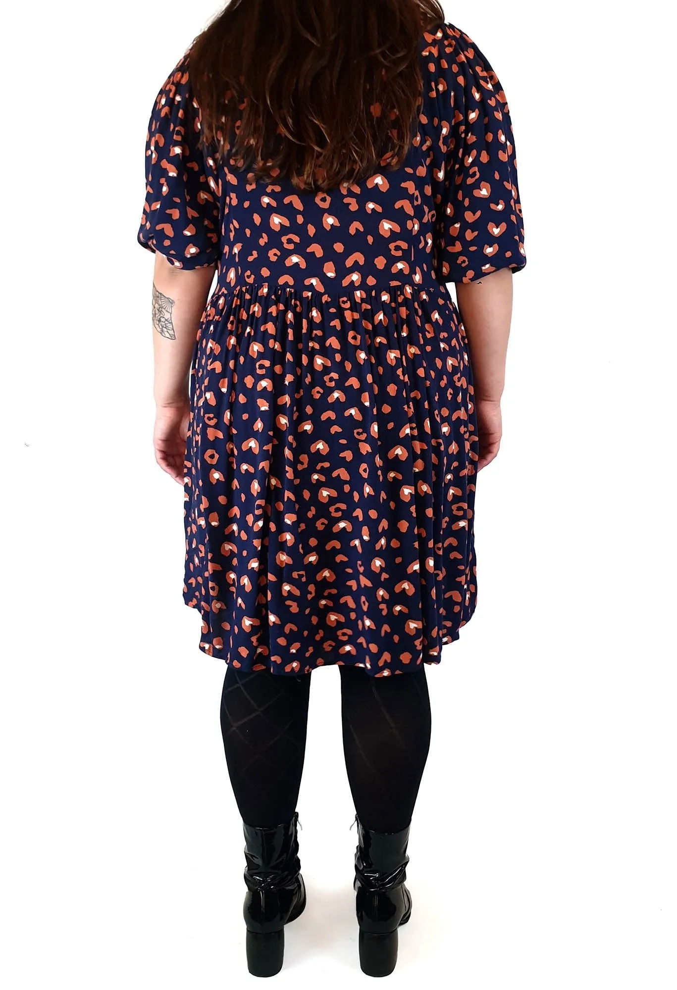 Sass navy animal print long sleeve dress size 14