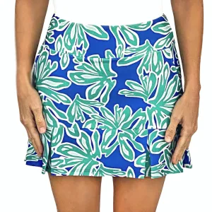 Scottsdale Pleated Skort in Beach Palm Royal and Aqua Tides