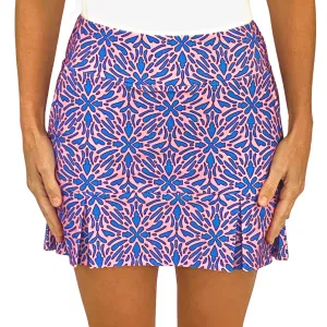 Scottsdale Pleated Skort in Geo Tile Periwinkle and Pink