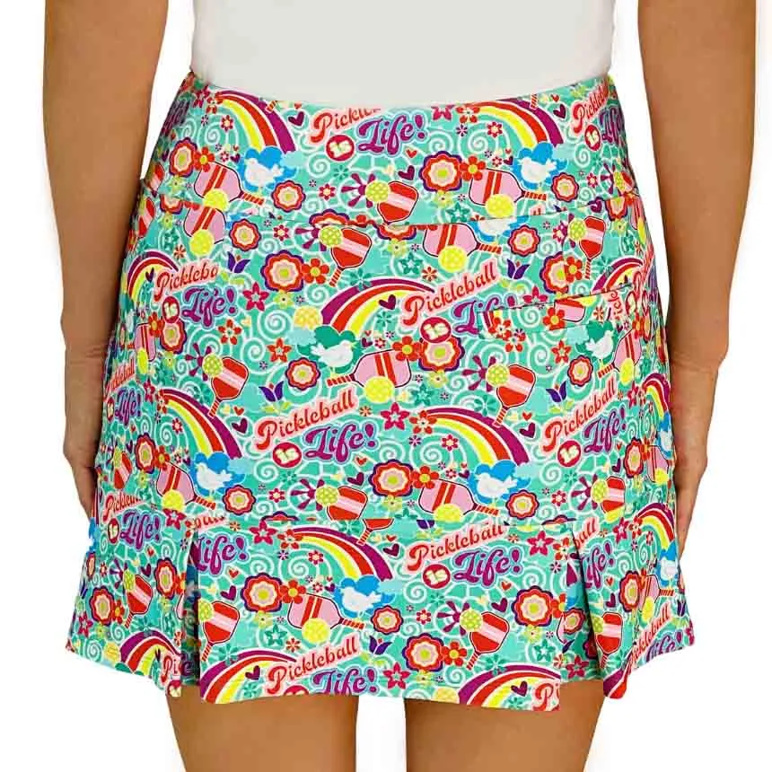 Scottsdale Pleated Skort in Pickleball Is Life Aqua Tides